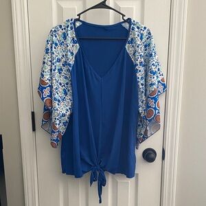Blue Floral Women's Top